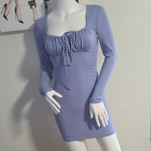 Chic Long Sleeve Lavender Dress